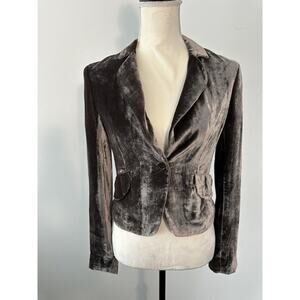 BCBG BCBGMAXAZRIA Brown Velvet Blazer Jacket S Small